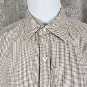 Turnbull & Asser London Mens 54"‎ Oxford Dress Shirt Plaid Long Sleeve